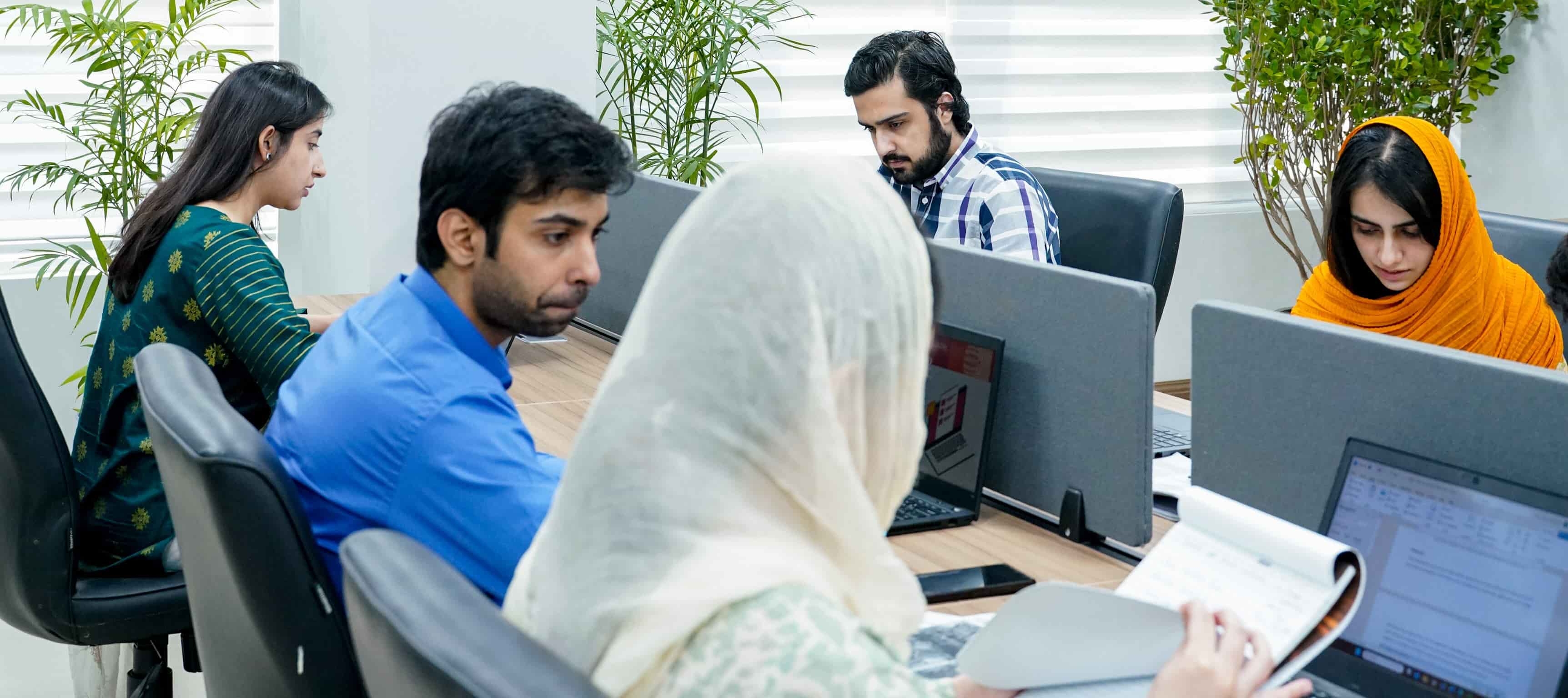 people working together