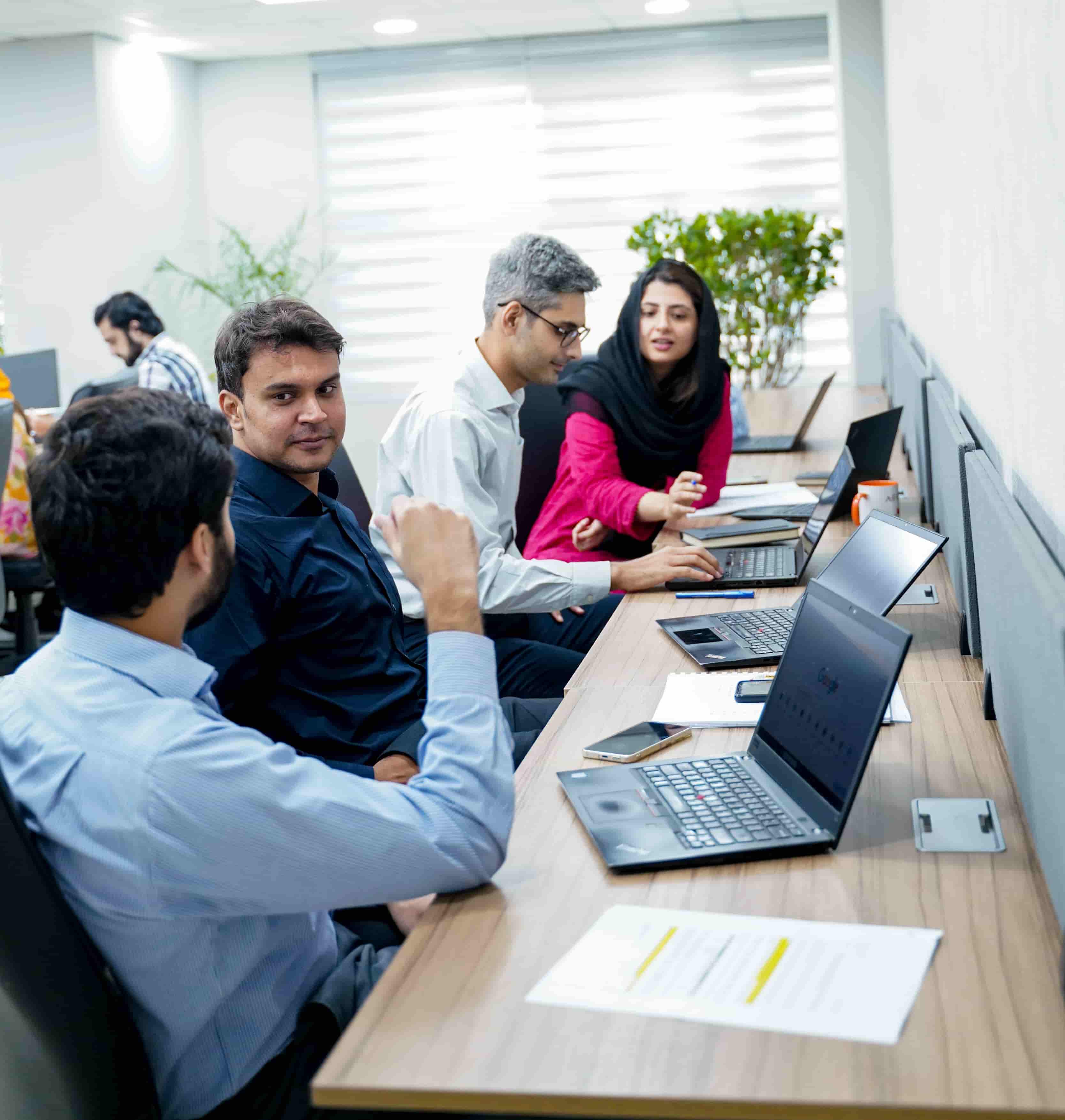 people working together